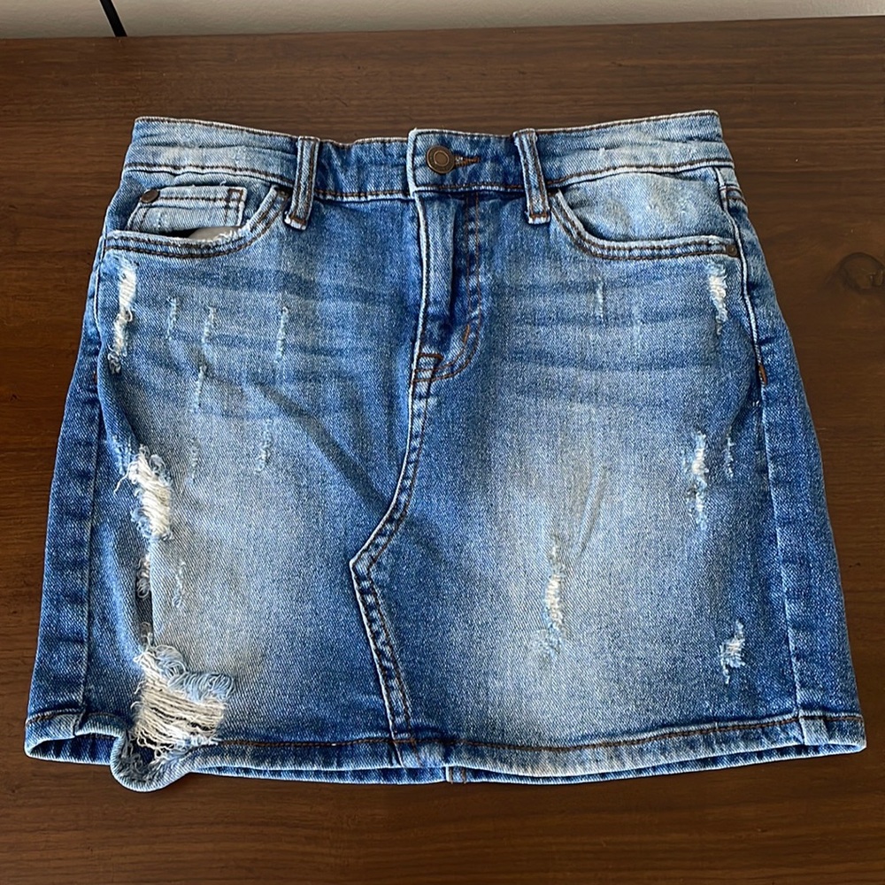 Black daisy denim skirt, 1/25